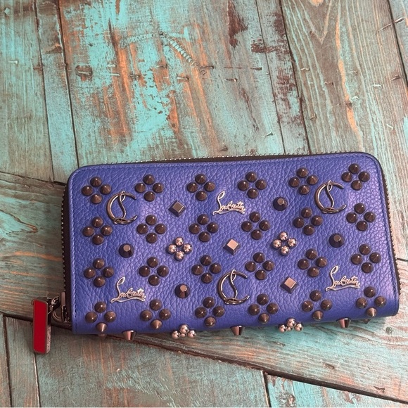 Christian Louboutin Panettone Wallet - Grained Calf Leather Loubinthesky Spikes - Picture 6 of 14